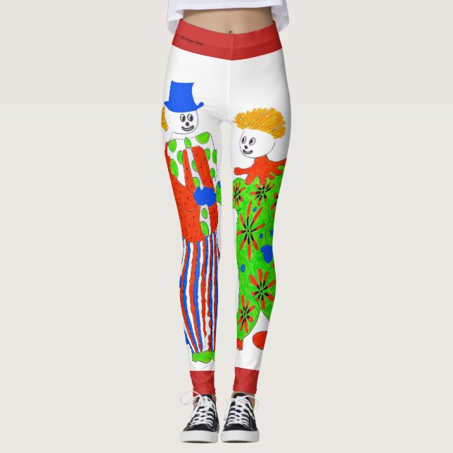 Leggings Guêtres de conception de clown (Devant)