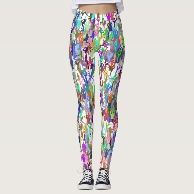 Leggings Guêtres de conception de poses de yoga (Devant)