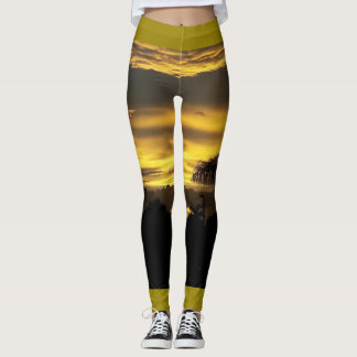 LEGGINGS GUÊTRES DE CONCEPTION DU SOLEIL DE CRÉPUSCULE DE