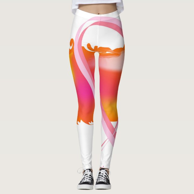 Leggings Guêtres de conscience de cancer du sein (Devant)