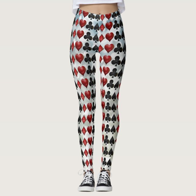 Leggings Guêtres de costume de carte de jeu (Devant)