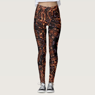 Leggings Guêtres de coutume d'humeur du feu de fractale