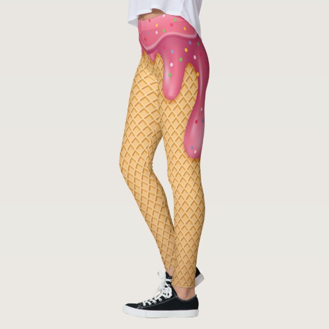 Leggings Guêtres de crème glacée de cône de gaufre (Gauche)