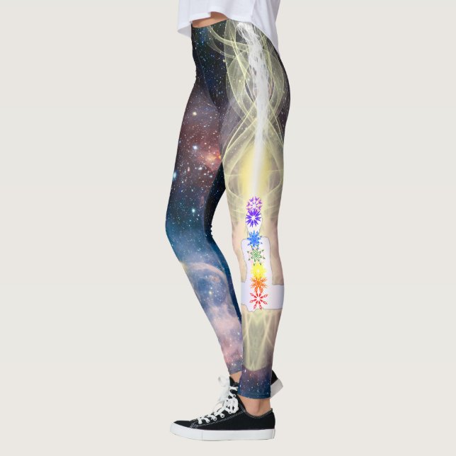 Leggings Guêtres de culotte de yoga de Chakra d'ohm (Gauche)