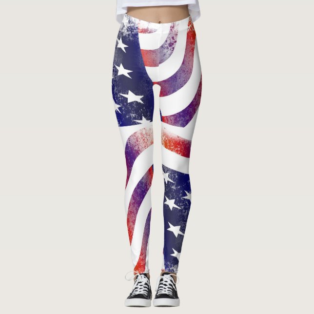 Leggings Guêtres de drapeau américain des Etats-Unis (Devant)