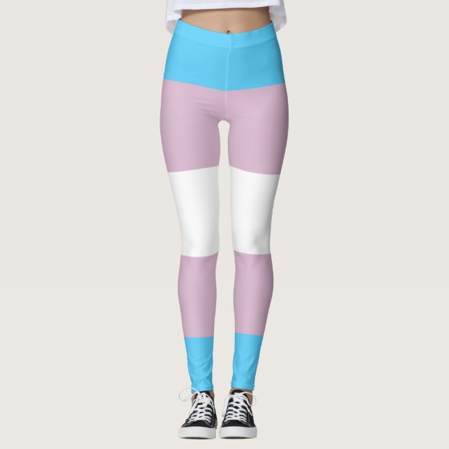 Leggings Guêtres de drapeau de transsexuel (Devant)