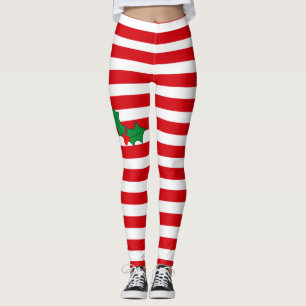 Leggings Guêtres de fête de Noël de sucre de canne et de