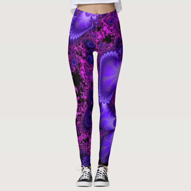 Leggings Guêtres de fractale de fleur (Devant)