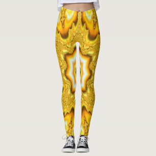 Leggings Guêtres de fractale d'étoile d'or