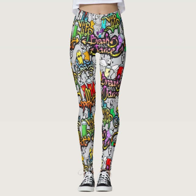 Leggings Guêtres de graffiti de hip hop (Devant)