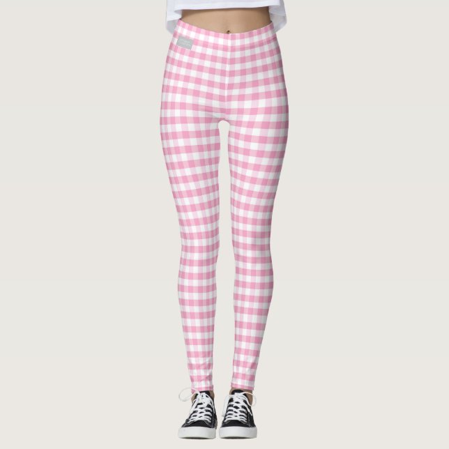 Leggings Guêtres de guingan de rose de COLLECTION de (Devant)