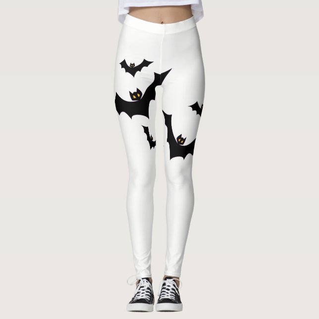 Leggings Guêtres de Halloween de motif de batte (Devant)