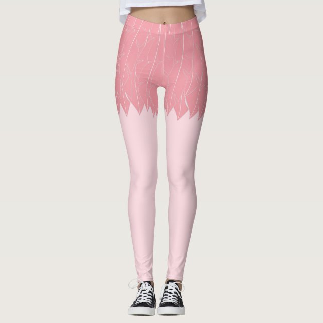 Leggings Guêtres de jambes de Flamant rose (Devant)