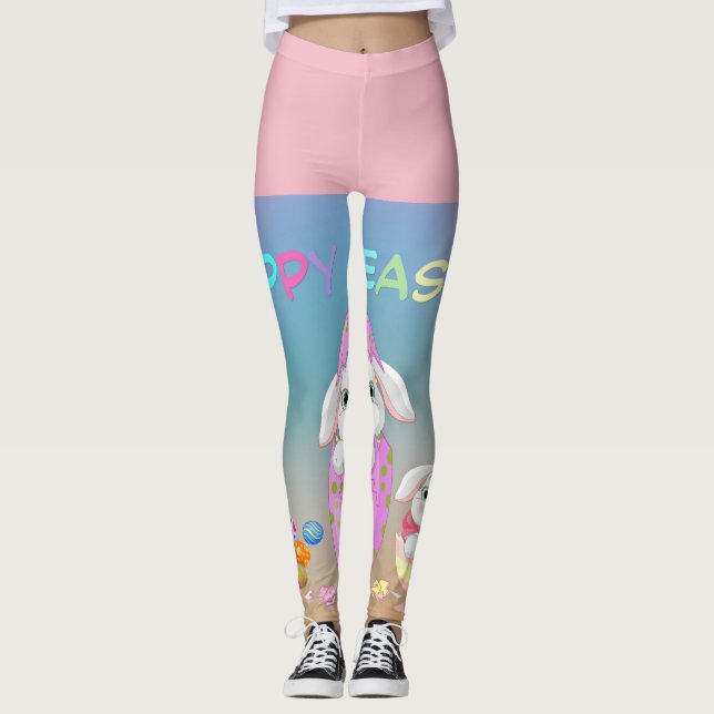 Leggings Guêtres de lapin de Pâques (Devant)