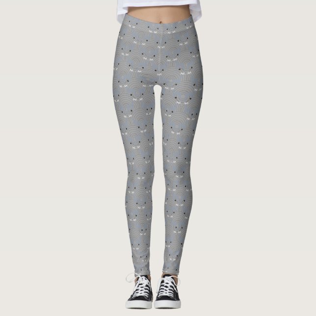 Leggings Guêtres de lévrier italien de Lularoe dans le gris (Devant)