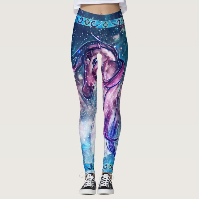 Leggings Guêtres de licorne (Devant)