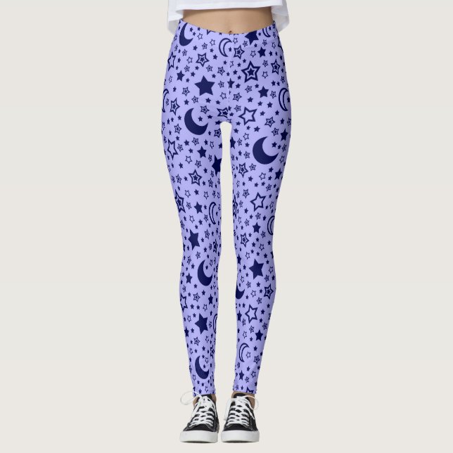 Leggings Guêtres de lune et d'étoiles pour des femmes (Devant)