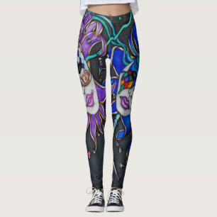 Leggings Guêtres de masque de farceur de comédie/tragédie