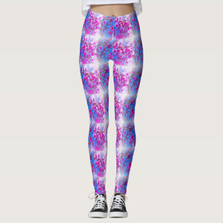 Leggings Guêtres de motif d'arbre de magnolia