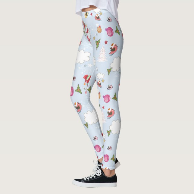 Leggings Guêtres de motif de bonhomme de neige d'éléments (Gauche)