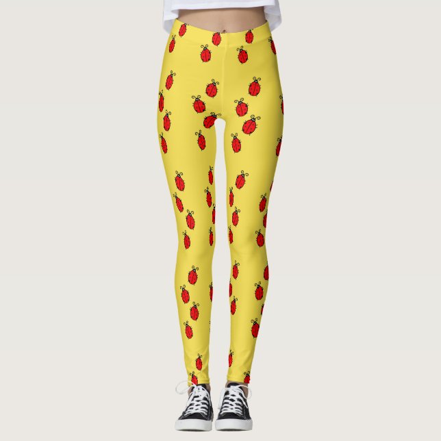 Leggings Guêtres de motif de coccinelles d'amusement (Devant)