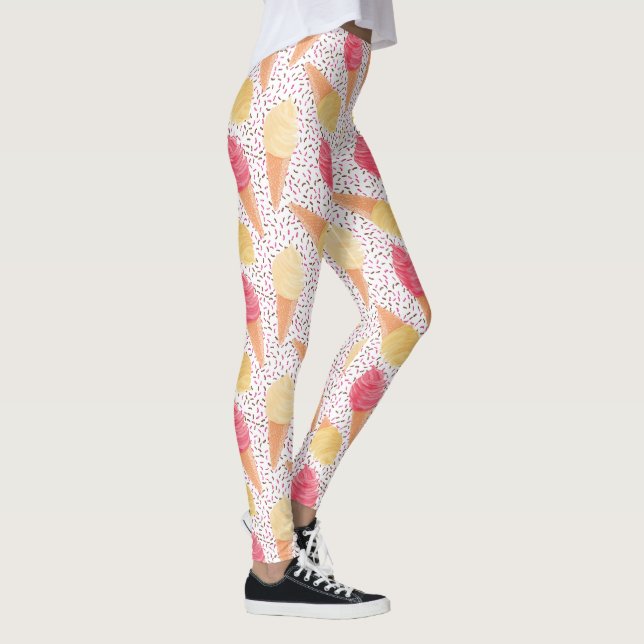 Leggings Guêtres de motif de crème glacée (Droite)
