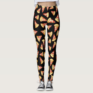 Leggings Guêtres de motif de dessin de tranche de pizza de