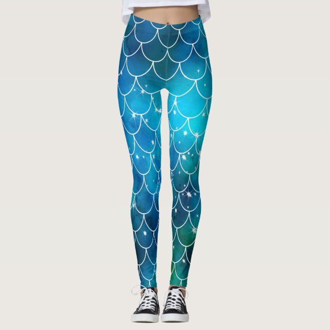 Leggings Guêtres de motif de sirène (Devant)