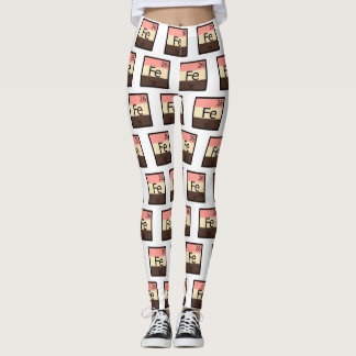 Leggings Guêtres de motif de Tableau périodique de Fe de