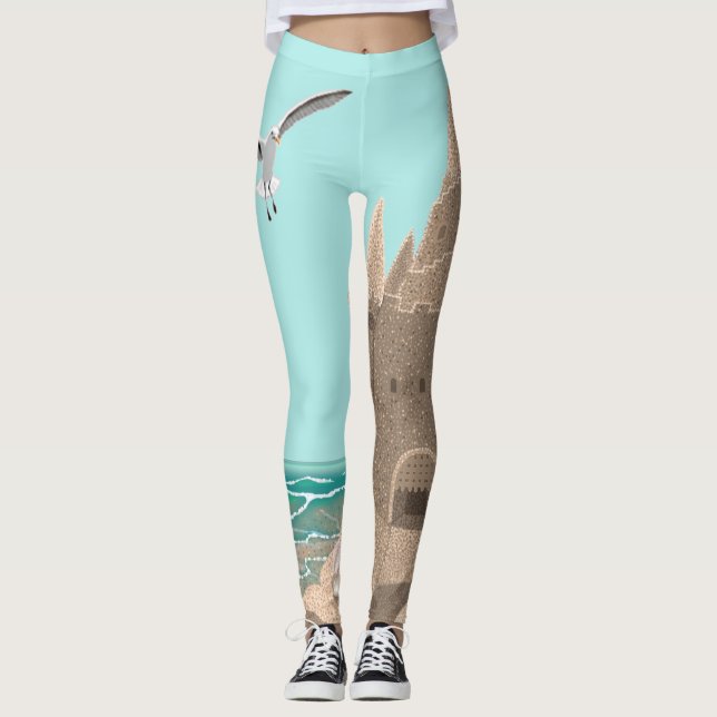 Leggings Guêtres de mouette de pâté de sable (Devant)