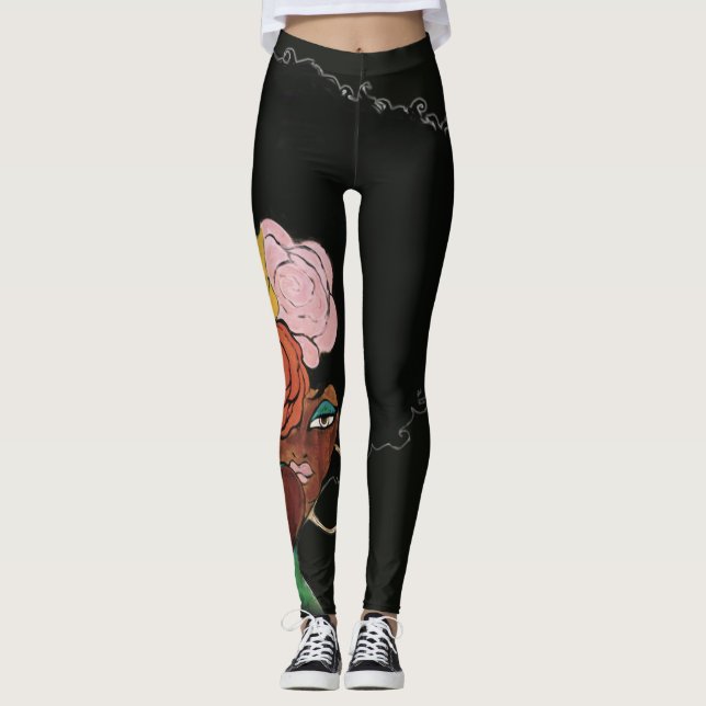 Leggings Guêtres de noir de couture de Cocos (Devant)