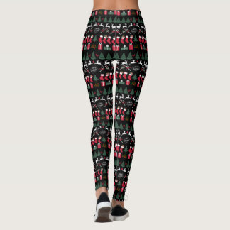 Leggings Guêtres de noir de motif de Noël