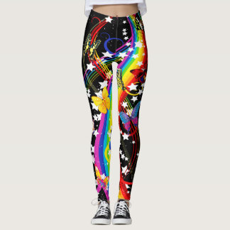 Leggings Guêtres de papillons d'arc-en-ciel