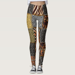 Leggings Guêtres de patchwork de safari