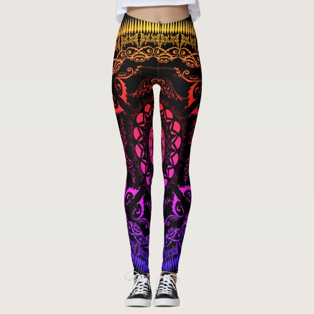 Leggings Guêtres de Patern de mandala (Devant)