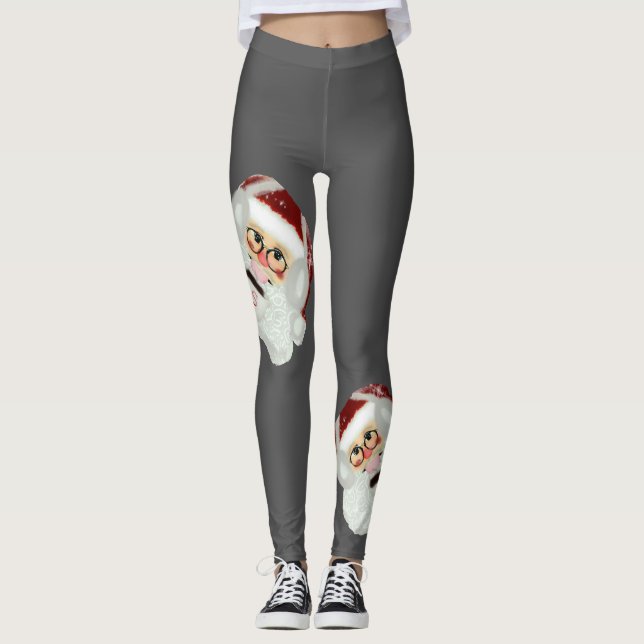 Leggings Guêtres de Père Noël de Noël (Devant)