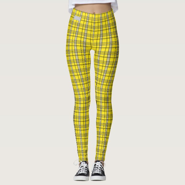 Leggings Guêtres de plaid de jaune de COLLECTION de (Devant)
