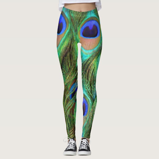 Leggings Guêtres de plume de paon (Devant)