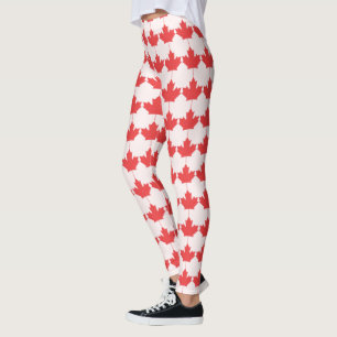 Leggings Guêtres de rouge de feuille d'érable de jour du