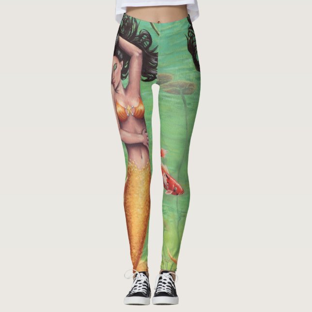 Leggings Guêtres de sirène de Koi partout (Devant)