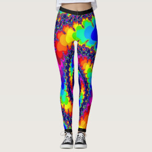 Leggings Guêtres de spirale d'arc-en-ciel de voyage acide