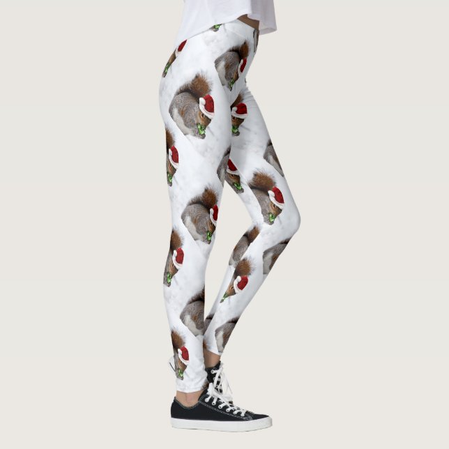 Leggings Guêtres de sport d'écureuil de Noël (Droite)