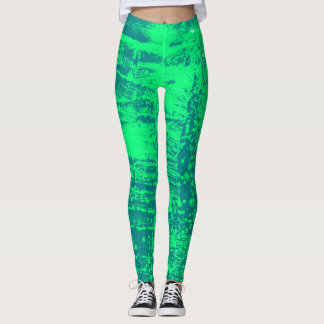 Leggings Guêtres de texture de cire d'Aqua et de chaux