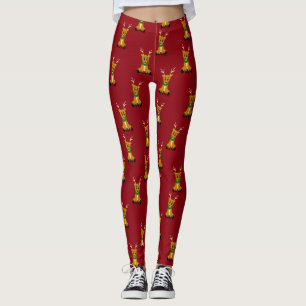 Leggings Guêtres délabrées mignonnes de renne de Noël