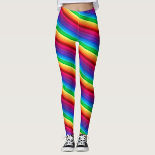 Leggings Guêtres dépouillées par arc-en-ciel coloré