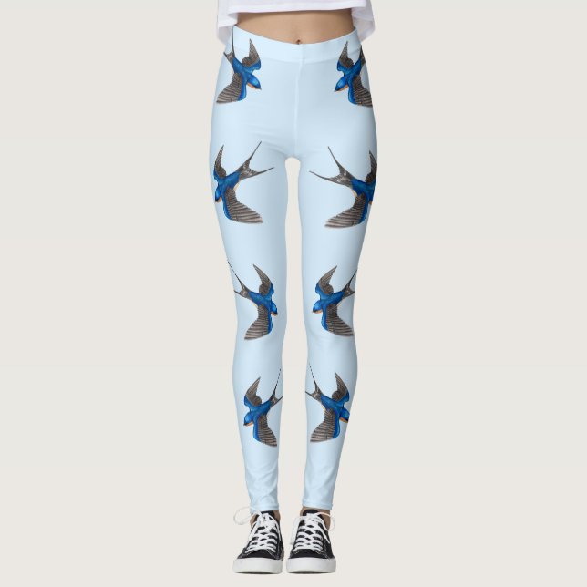 Leggings Guêtres d'hirondelle de grange de vol (Devant)