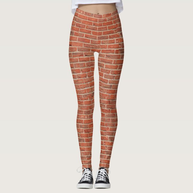 Leggings guêtres d'impression de brique (Devant)