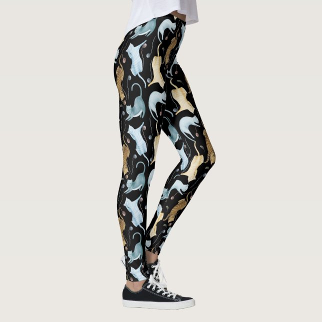 Leggings Guêtres d'impression de chat (Droite)