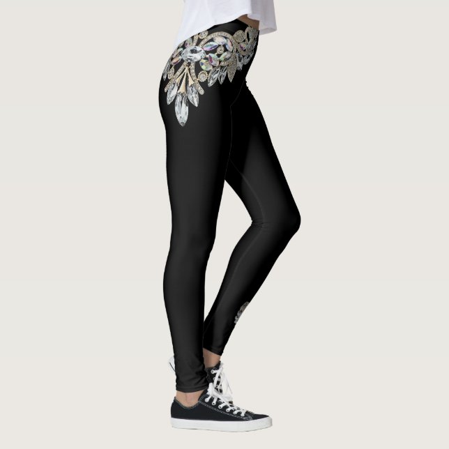 Leggings Guêtres d'impression de collier de diamants (Droite)