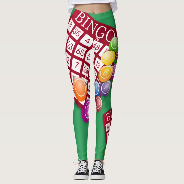 Leggings Guêtres d'impression de conception de cartes de (Devant)